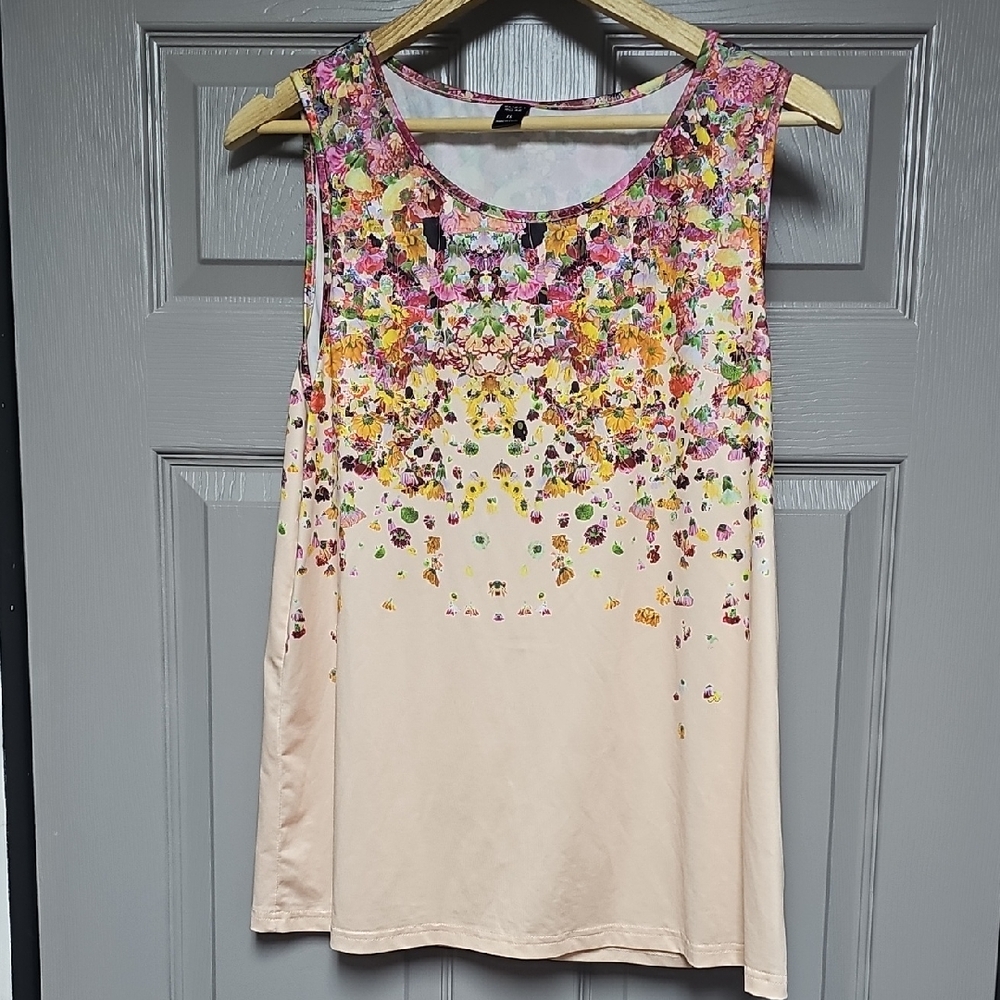 Emery Rose Floral Tank Top - Multicolor Size XL